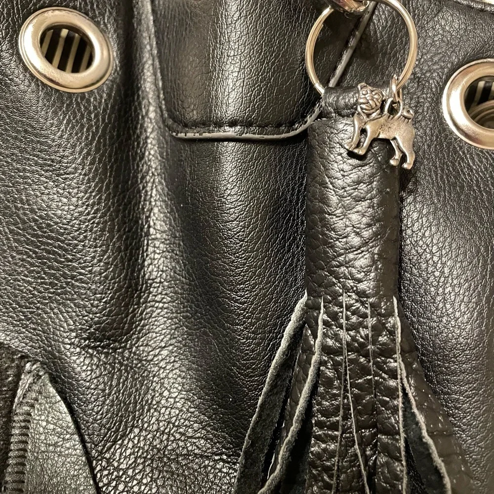 Handmade Black Leather Pug Bag - Picture 7 of 12